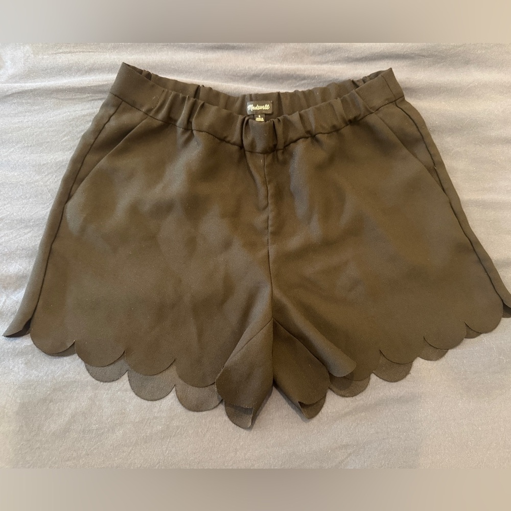 Madewell Black Scalloped High Waist Shorts